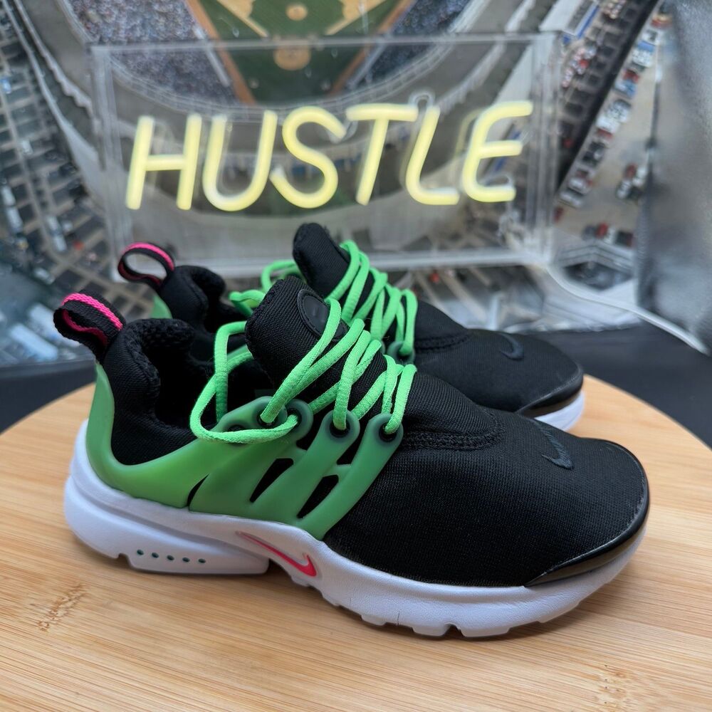 Nike Presto Youth (PS) Size 13C Black/Hyper Pink/White/Green